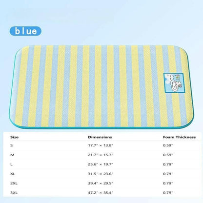 Keep Your Pets Cool with the Hipipet Stripe-Design Cooling Pad – Cozy 3-Layer Pet Bed with Non-Slip Base for Summer Heat Relief!