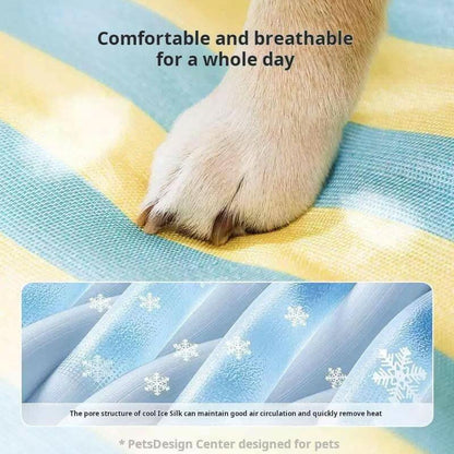 Keep Your Pets Cool with the Hipipet Stripe-Design Cooling Pad – Cozy 3-Layer Pet Bed with Non-Slip Base for Summer Heat Relief!