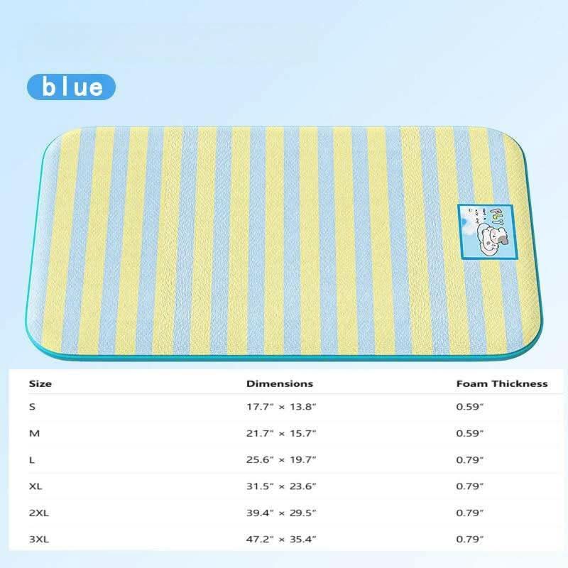 Keep Your Pets Cool with the Hipipet Stripe-Design Cooling Pad – Cozy 3-Layer Pet Bed with Non-Slip Base for Summer Heat Relief!