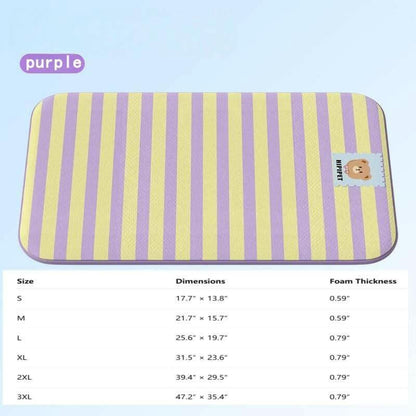 Keep Your Pets Cool with the Hipipet Stripe-Design Cooling Pad – Cozy 3-Layer Pet Bed with Non-Slip Base for Summer Heat Relief!