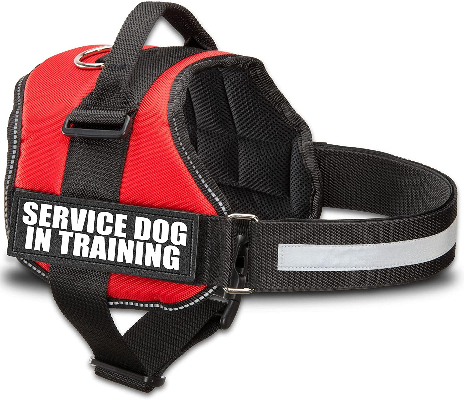 Service Dog Training Vest with Adjustable Hook and Loop Straps and Handle - Available in Sizes XXS to XXL - Features Reflective Patch and Comfortable Mesh Design