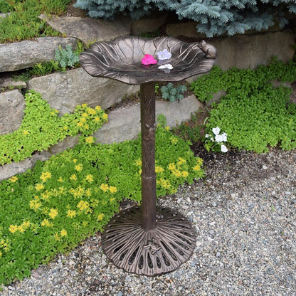 Antique Bronze Frog Design Aluminum Birdbath by  5012AB