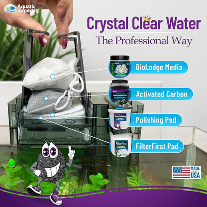 Premium Activated Carbon for Aquariums - Granulated Charcoal Filter Media (3 lbs with Fine Mesh Bag)