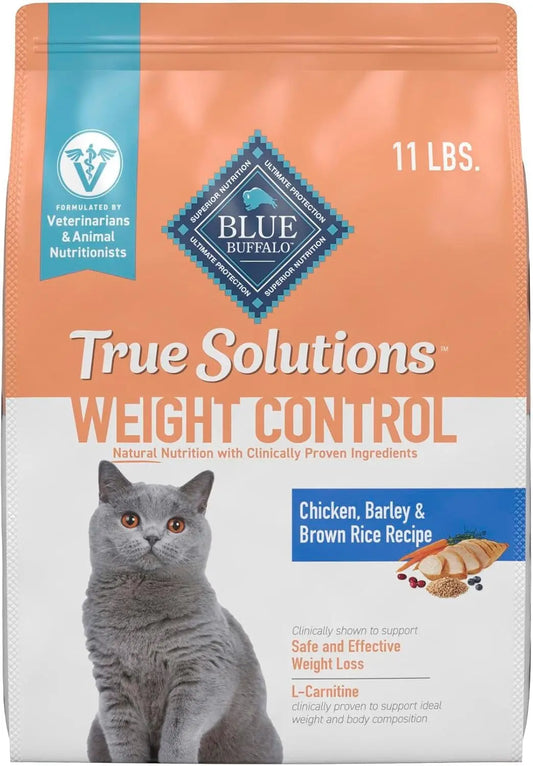True Solutions Weight Control Natural Dry Cat Food for Adult Cats, Chicken Flavor, 11 lb Bag