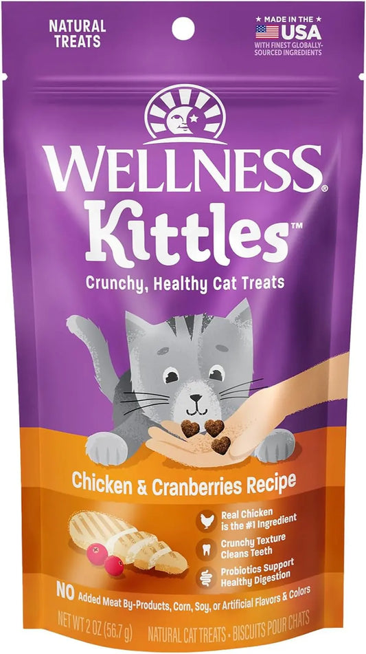 Kittles Grain-Free Crunchy Cat Treats with Chicken & Cranberry, 2 oz