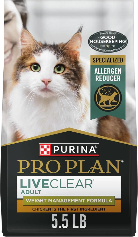 Liveclear Weight Management Cat Food with Chicken and Rice Formula - 5.5 lb Bag