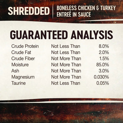 CORE Signature Selects Shredded Adult Wet Cat Food, Natural Protein-Rich Grain-Free, 2.8 Ounce, 12 Pack (Chicken & Turkey)