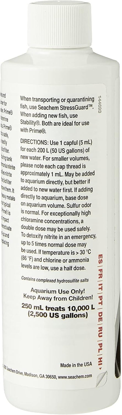 Prime Freshwater and Saltwater Conditioner - Chemical Remover and Detoxifier, 250 mL