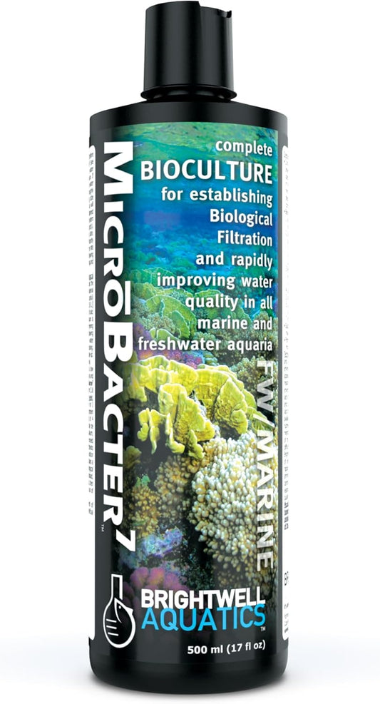 Microbacter7 Complete Bioculture for Aquariums - Enhances Biological Filter Media for Freshwater and Saltwater Fish - 16.9 Fl Oz