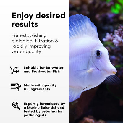 Microbacter7 Complete Bioculture for Aquariums - Enhances Biological Filter Media for Freshwater and Saltwater Fish - 16.9 Fl Oz