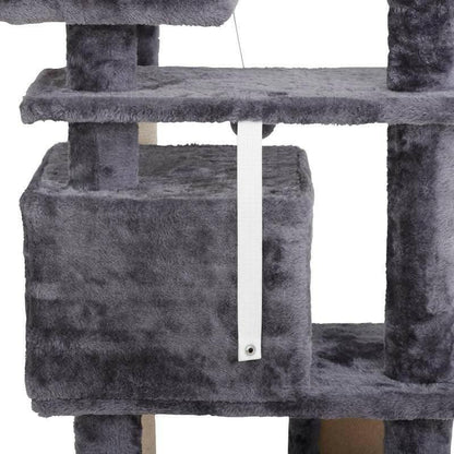 Segawe 55" Multi-Tier Cat Tree Condo with Plush Perches, Sisal Scratching Posts, and 2 Cozy Hideaways