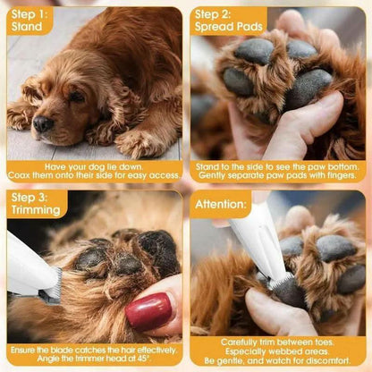 2025 New Pet Paw Trimmer 1Pack Rechargeable Quiet Hair Trimmer for Pets Professional Pet Grooming Kit - Cordless Waterproof Clippers with LED for Precision Trimming Ideal for Home Grooming Pet Hair