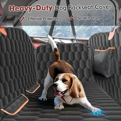 [NEW!] Dog Car Seat Cover for Back Seat, 100% Waterproof Dog Hammock Scratchproof, 600D Nonslip with Mesh Window and Storage Pocket, Cars Trucks SUV