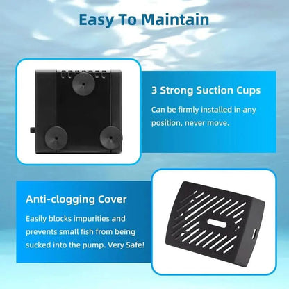 Submersible Water Pump 4W 80GPH Mini Fountain Water Pump Aquarium Pump for Hydroponic Systems Fish Tank Pond Water Gardens Fountain Statuary