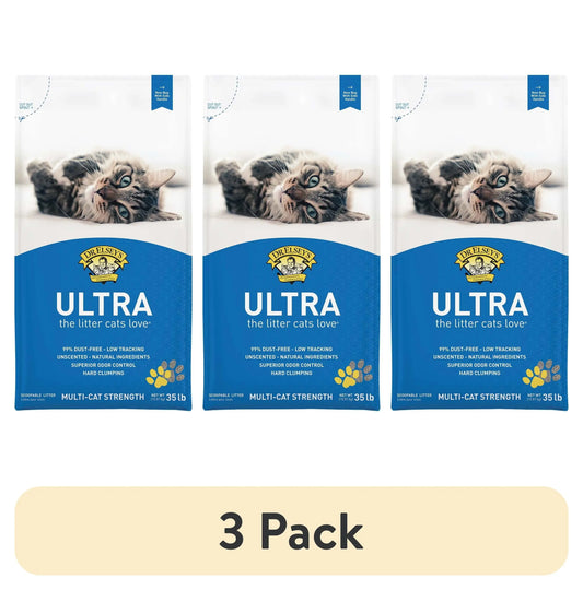 (3 Pack)  Ultra Natural Clumping Clay Cat Litter, Unscented, 35 Lb Bag