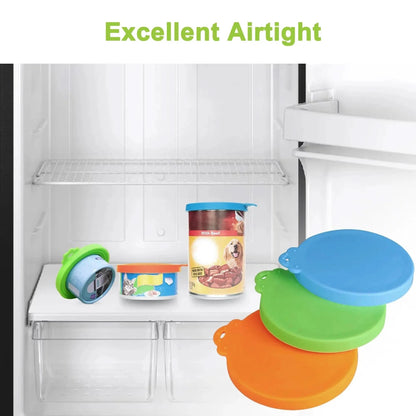 3Pcs Pet Food Can Cover, FDA Safe BPA Free Silicone Cat Dog Can Lid Cover Fit Standard Sizes to Keep Food Fresh
