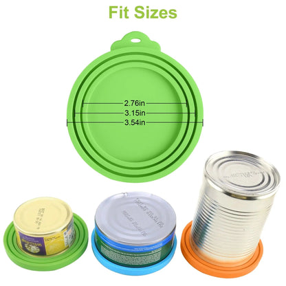 3Pcs Pet Food Can Cover, FDA Safe BPA Free Silicone Cat Dog Can Lid Cover Fit Standard Sizes to Keep Food Fresh