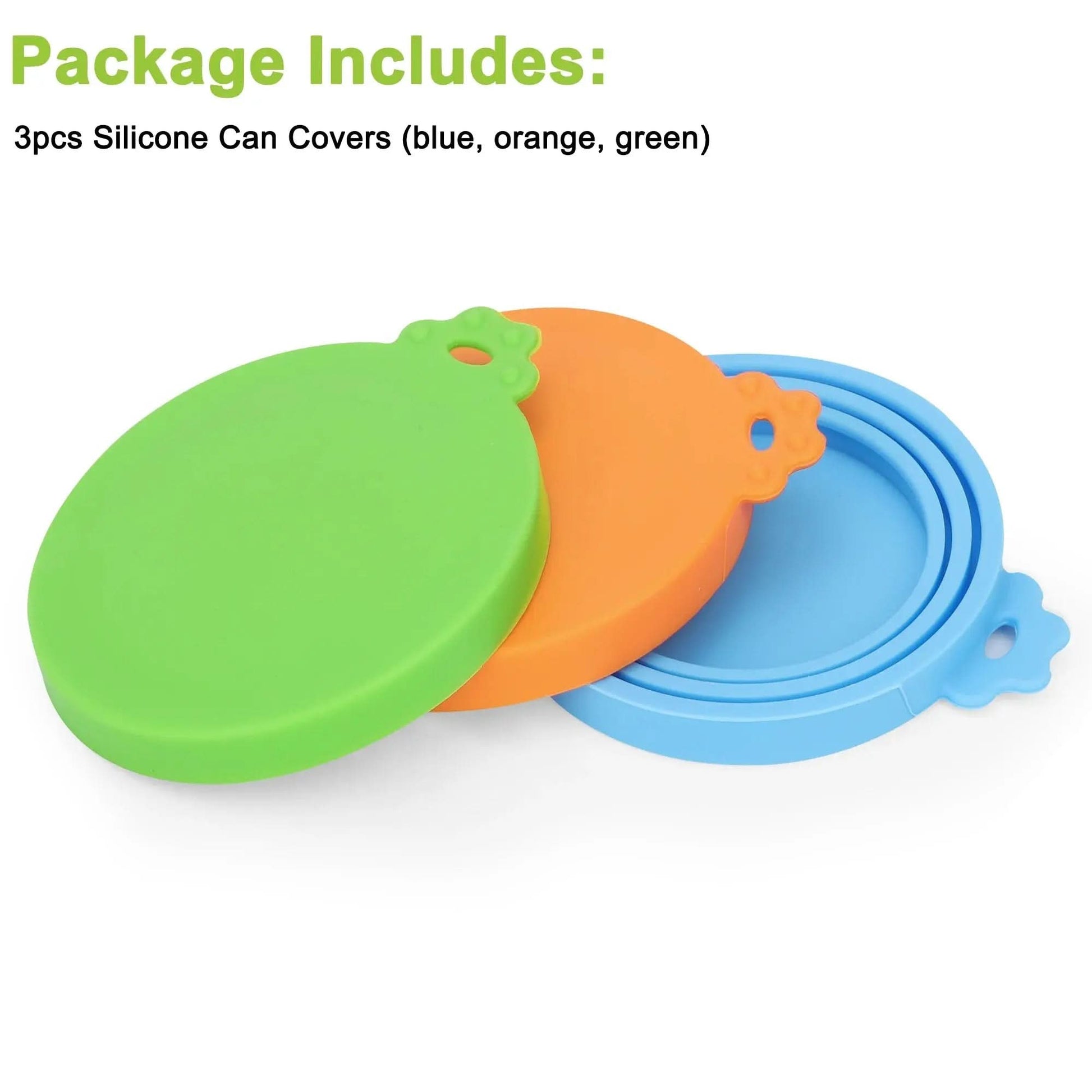 3Pcs Pet Food Can Cover, FDA Safe BPA Free Silicone Cat Dog Can Lid Cover Fit Standard Sizes to Keep Food Fresh
