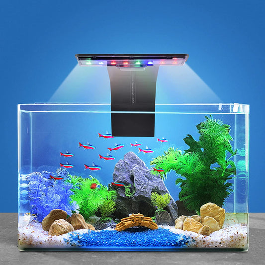 5W LED Aquarium Light with Three Adjustable Modes, 16 LEDs, 550LM for 12-Inch Fish Tanks (0.24 Inch Thickness)