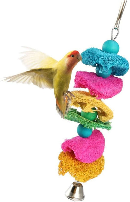 8-Pack Natural Wood and Rope Bird Swing Toys for Parrots, Parakeets, Conures, Cockatiels, Mynahs, and Love Birds