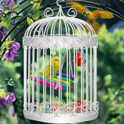 8-Pack Natural Wood and Rope Bird Swing Toys for Parrots, Parakeets, Conures, Cockatiels, Mynahs, and Love Birds