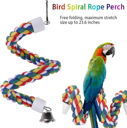 8-Piece Bird Cage Toy Set for Small Parrots, Featuring Swings, Chewing, and Climbing Accessories for Conures, Lovebirds, Finches, and Budgies