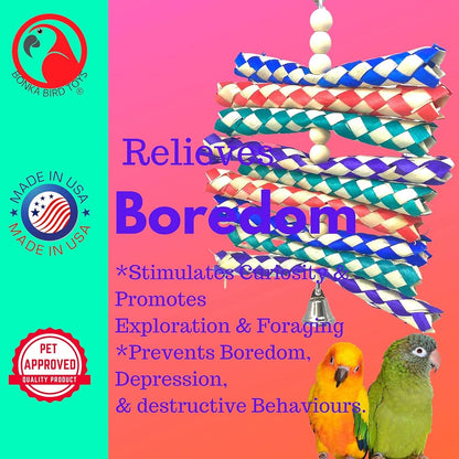 945 Pack of 2 Shredburst Cage Toys for Small to Medium Parrots, Cockatiels, Conures, Parakeets, and Similar Breeds