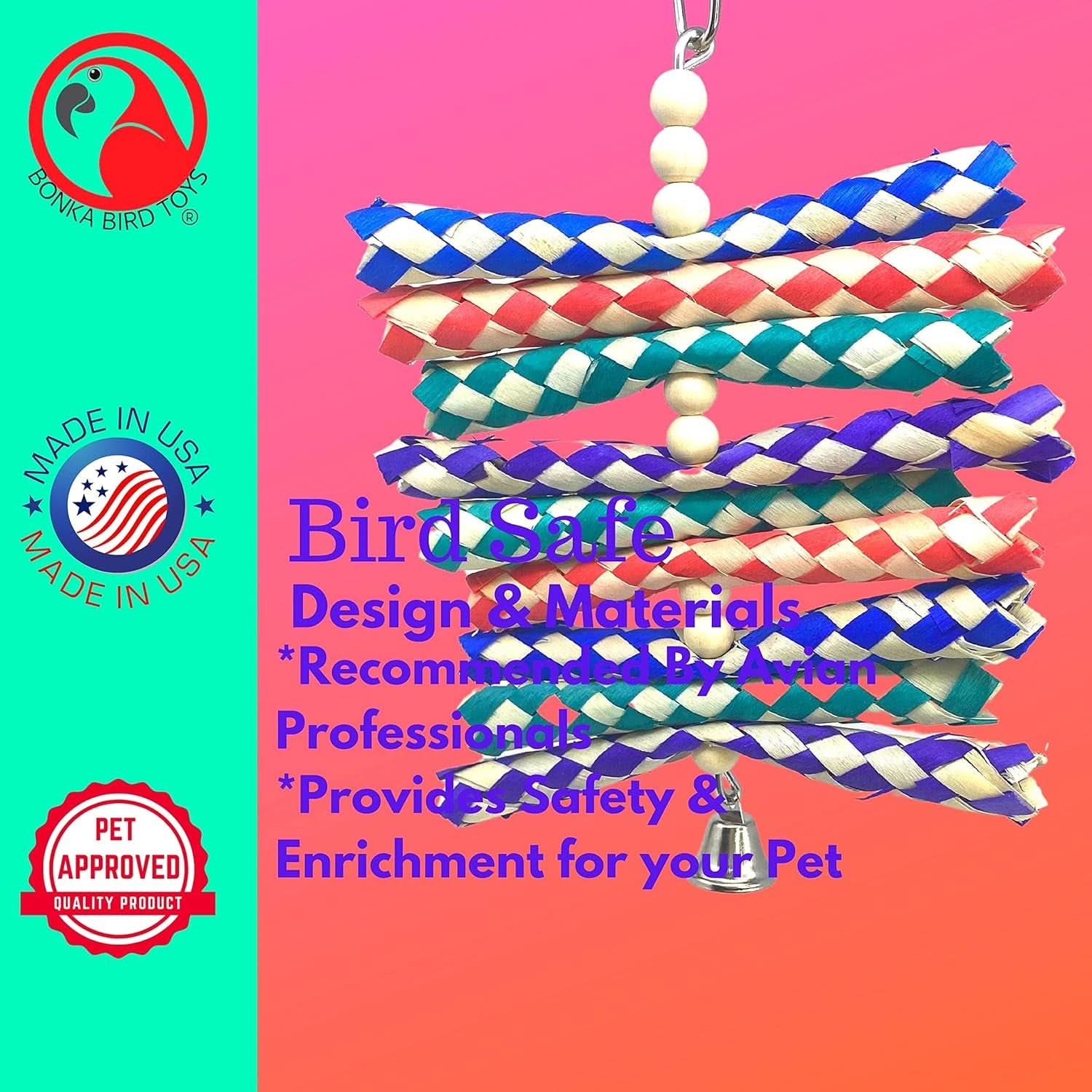 945 Pack of 2 Shredburst Cage Toys for Small to Medium Parrots, Cockatiels, Conures, Parakeets, and Similar Breeds