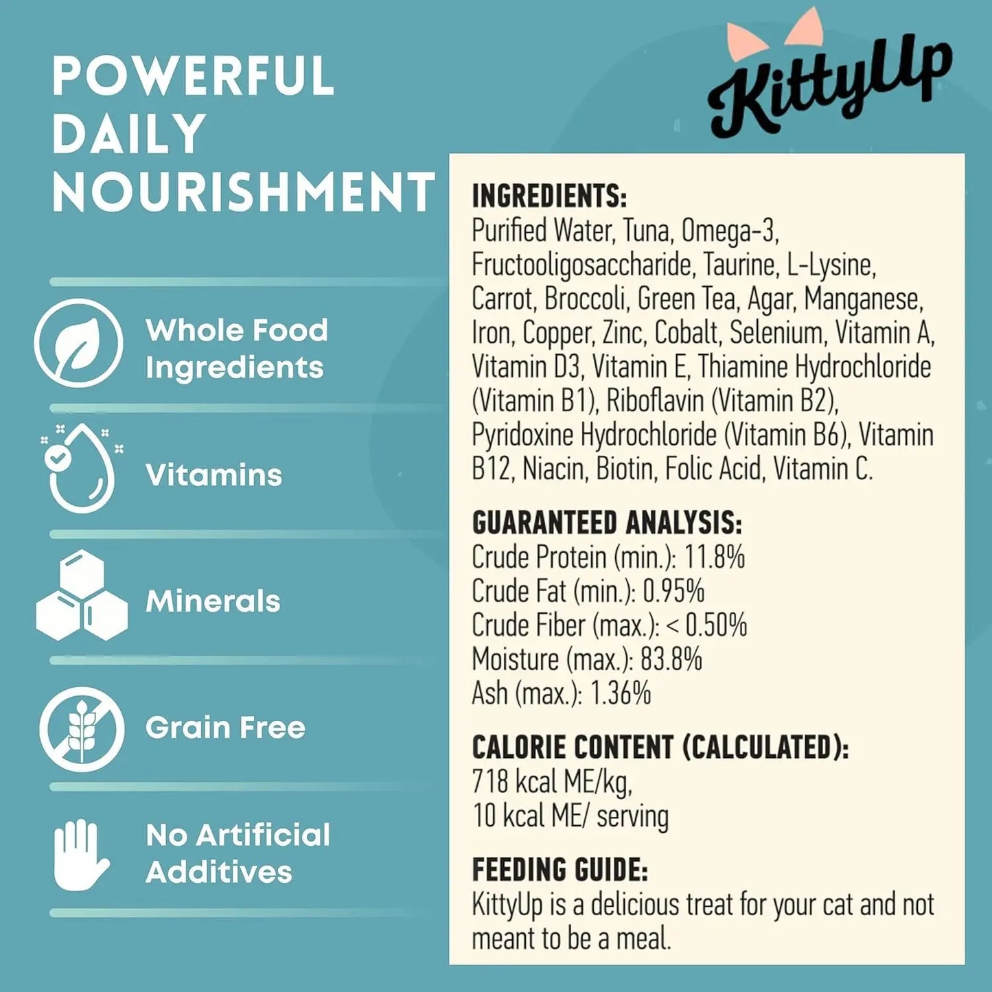 All-Natural Tuna Puree Treat Pouches for Indoor Cats - Soft Wet Cat Food for Kittens and Seniors - Limited Ingredient, Grain-Free, with Lysine and Taurine - 16 Tubes (0.5 oz each)