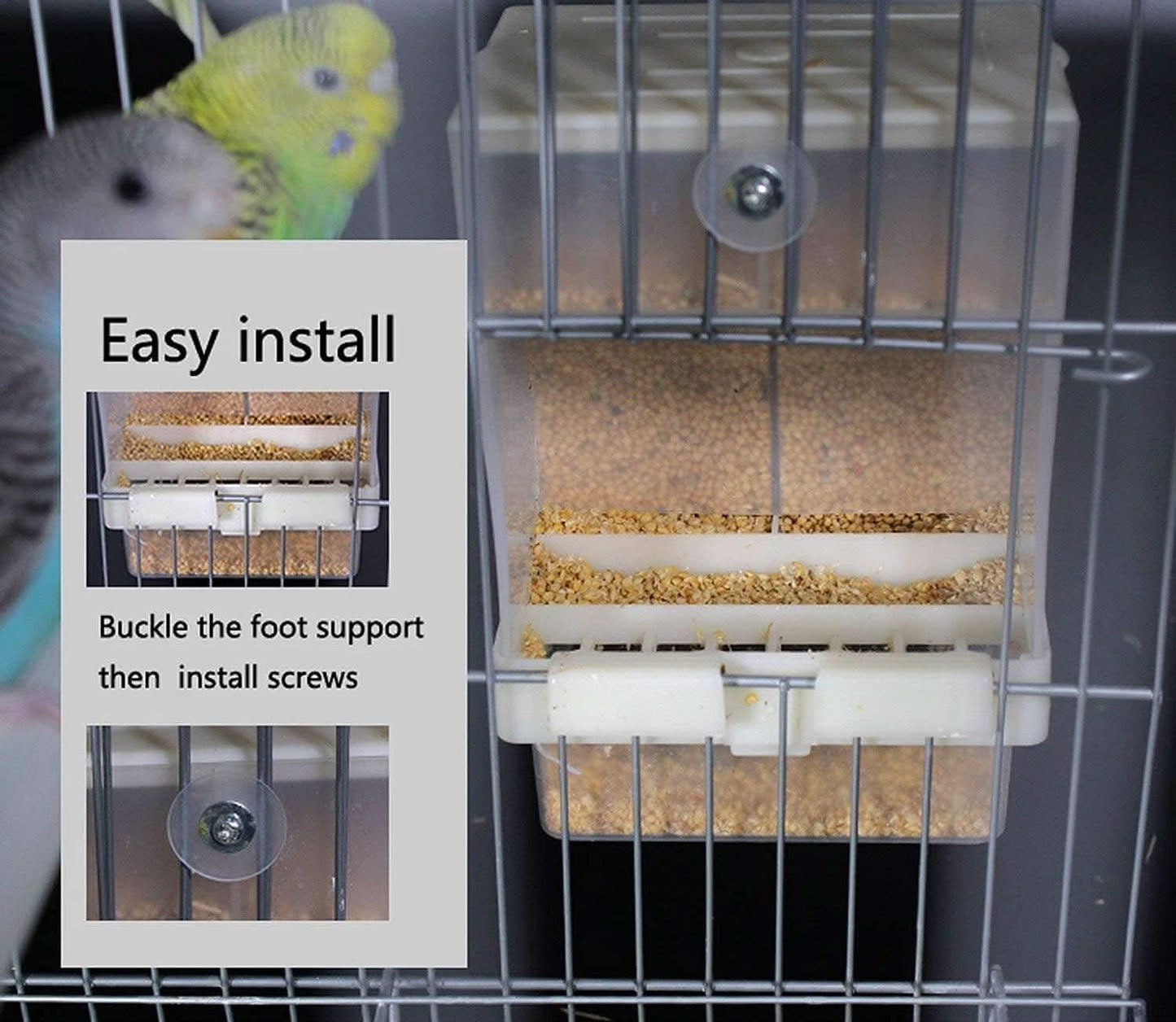 Automatic Bird Feeder - Mess-Free Feeding Solution for Small and Medium Parrots and Birds (1 Piece)