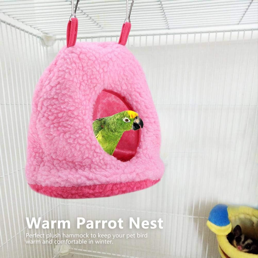 Bird Hanging Nest - Plush Hammock Cave for Parrots, Parakeets, Conures, Macaws, Cockatiels, and Love Birds in 4 Colors