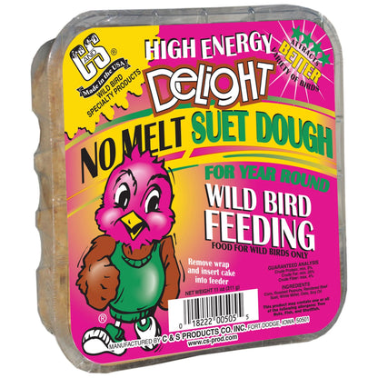 C&S High Energy Delight No Melt Suet Dough, 11 Oz Cake, Wild Bird Feed