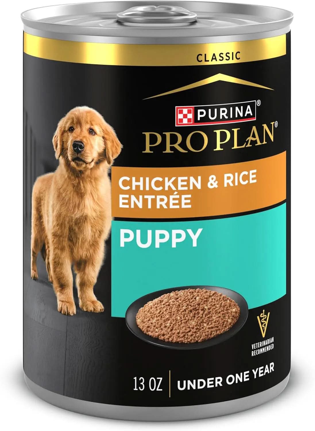 Classic Chicken and Rice Entrée Wet Puppy Food Pâté - Pack of 12 (13 oz. Cans)