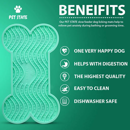 Dog Lick Pad Set - Boredom and Anxiety Relief for Bath Time, 3-Pack Slow Feeder with Strong Suction for Peanut Butter Treats