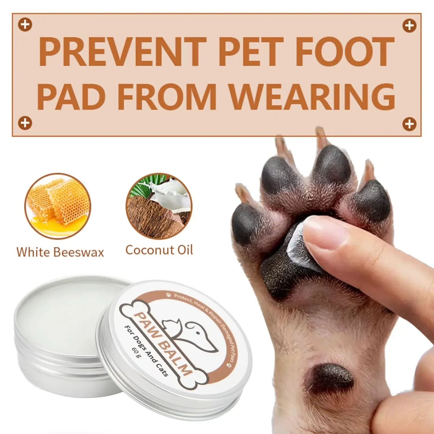 Dog Paw Wax with Coconut Oil - Protective Balm for All Weather Conditions