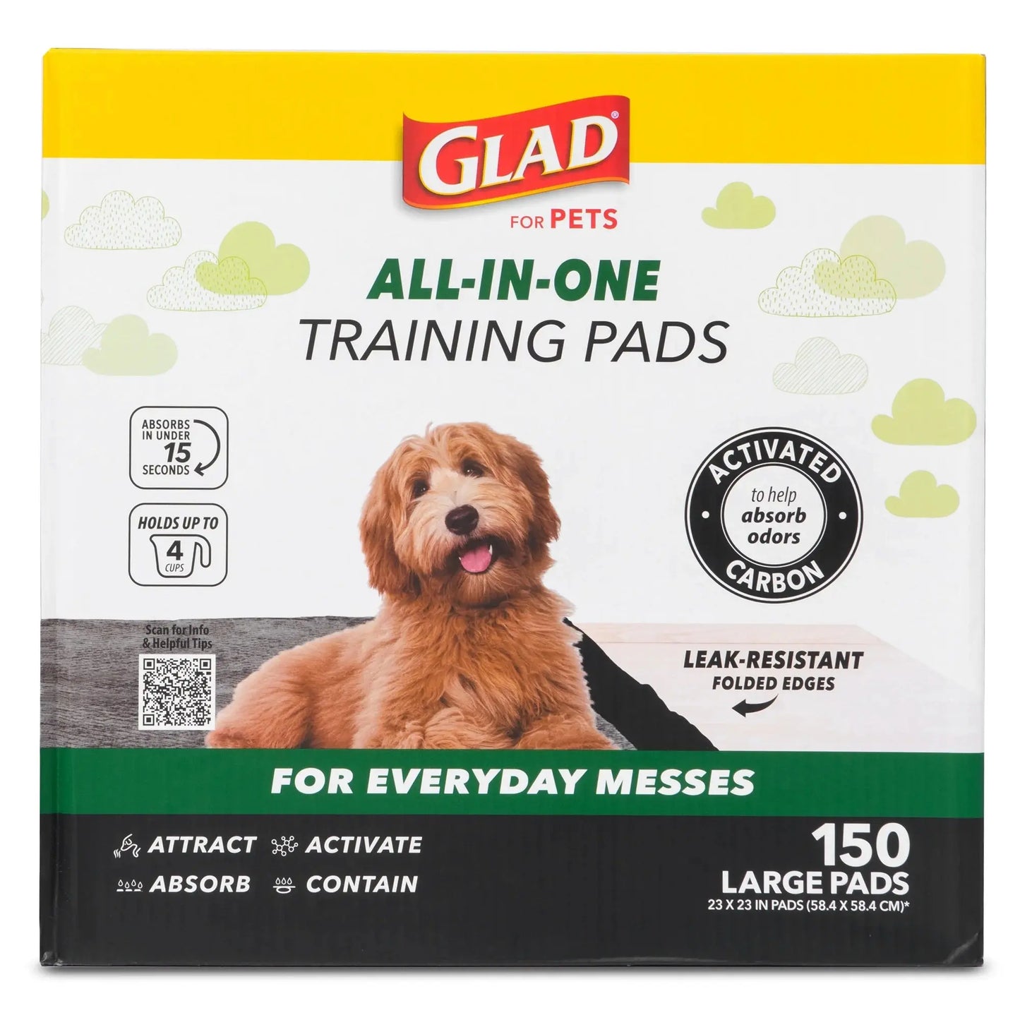 for Pets Charcoal Odor Absorbent Puppy Training Pads, 150 Ct