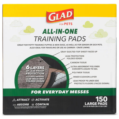 for Pets Charcoal Odor Absorbent Puppy Training Pads, 150 Ct