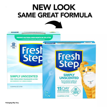 Fresh Step - Simply Unscented Litter - Clumping Cat Litter - 25Lbs