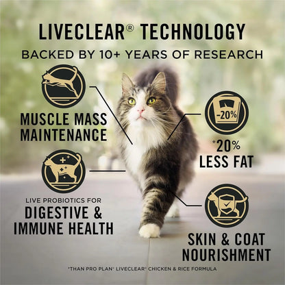 LiveClear Weight Management Cat Food with Chicken and Rice - 3.2 lb Bag