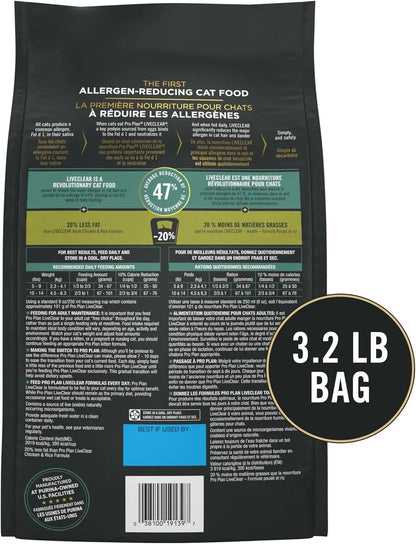 LiveClear Weight Management Cat Food with Chicken and Rice - 3.2 lb Bag