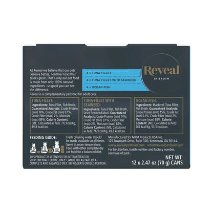 , Natural Wet Cat Food, Fish in Broth Variety Pack, 2.47Oz Can