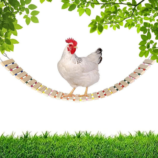 Natural Wood Chicken Coop Accessories: Ladder, Swing, and Perch Stand for Poultry and Roosters