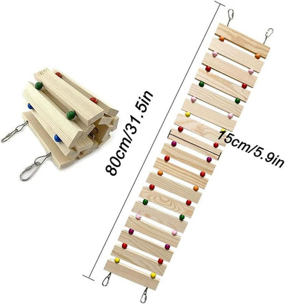 Natural Wood Chicken Coop Accessories: Ladder, Swing, and Perch Stand for Poultry and Roosters