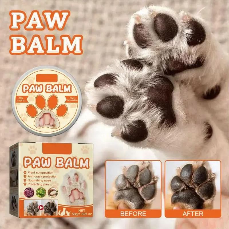 Paw Balm for Dogs and Cats - 50g Moisturizing Cream for Noses and Paws, Lick-Safe Protector for Extreme Weather Conditions