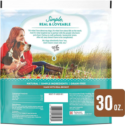 Pioneer Woman Grain-Free Dog Treats, Beef & Brisket BBQ Style Cuts, 30 oz. Pouch