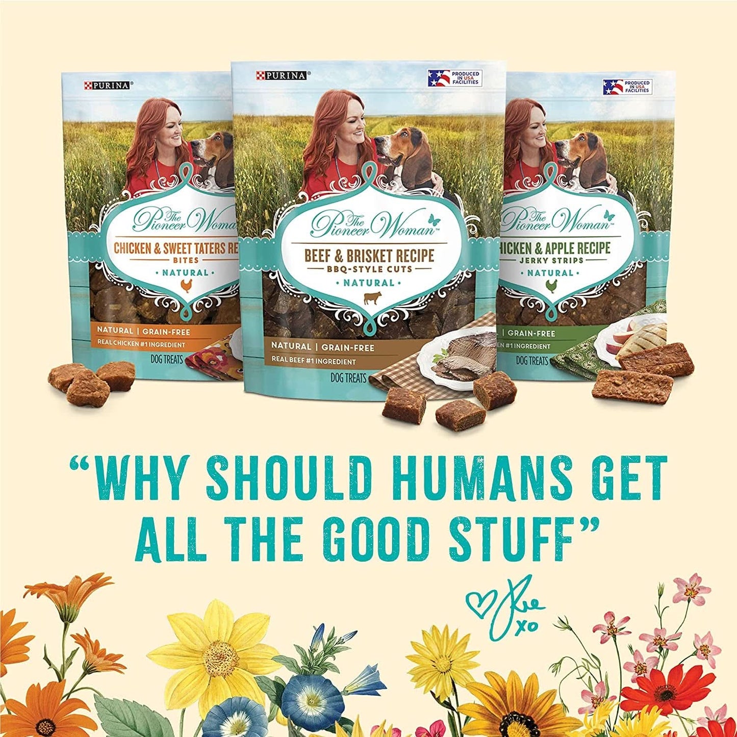 Pioneer Woman Grain-Free Dog Treats, Beef & Brisket BBQ Style Cuts, 30 oz. Pouch