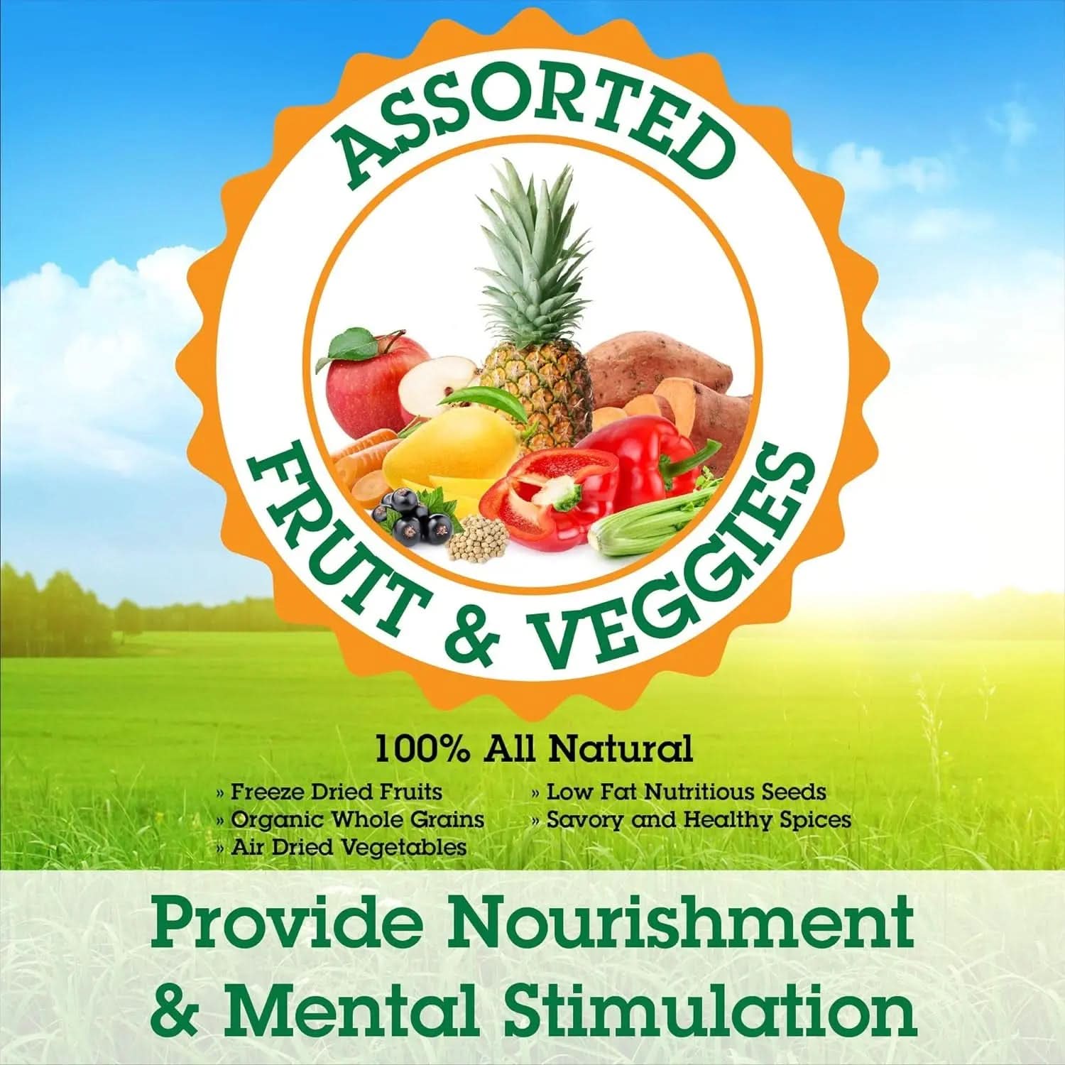 Premium Parrot Food Sample Pack - Nutritious Parakeet and Cockatiel Blend - Quick-Cook Natural and Organic Grains with Non-GMO Fruits and Health-Enhancing Spices