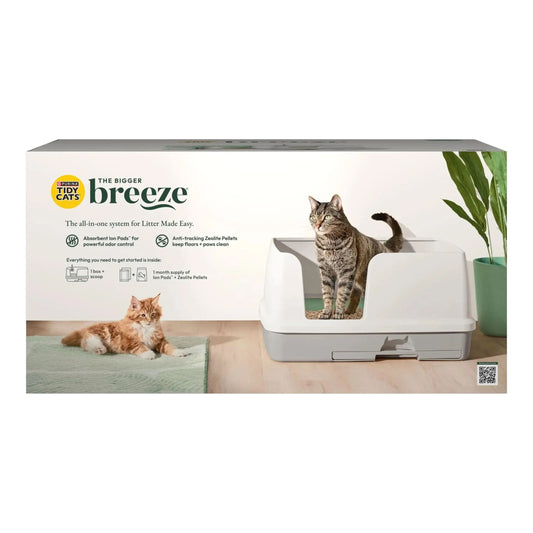 Purina  Breeze Cat Litter Box Starter Kit XL, Absorbent Pads, & Pellets, Low Dust, 1 Kit