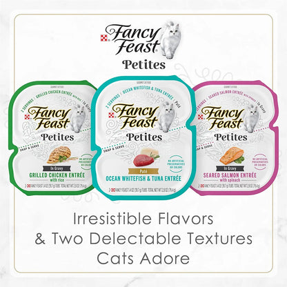 Purina  Petites Gourmet Wet Cat Food Pâté Tender Beef Entrée - Pack of 12 Tubs (2.8 Oz. Each)