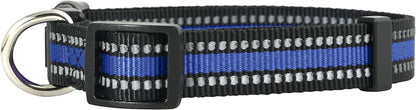 Reflective Dog Collar - Adjustable Bright Glow Colors for Enhanced Night Safety, Suitable for Small, Medium, and Large Pets and Puppies (Medium, Blue)